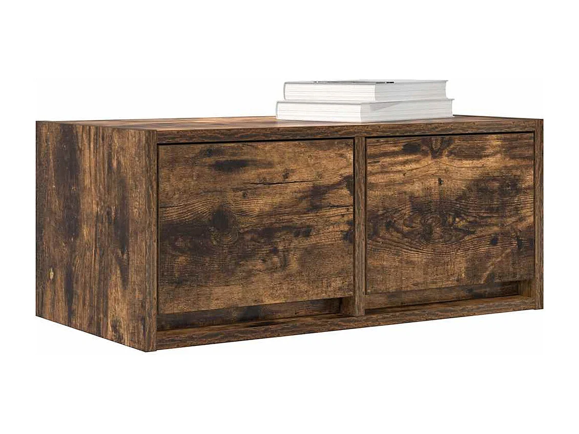 Meubles TV 2 pièces chêne fumé 60x31x25,5 cm bois d'ingénierie