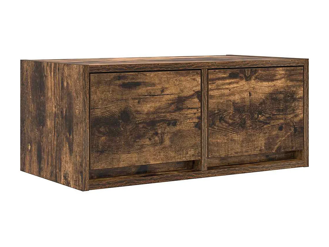 Meubles TV 2 pièces chêne fumé 60x31x25,5 cm bois d'ingénierie