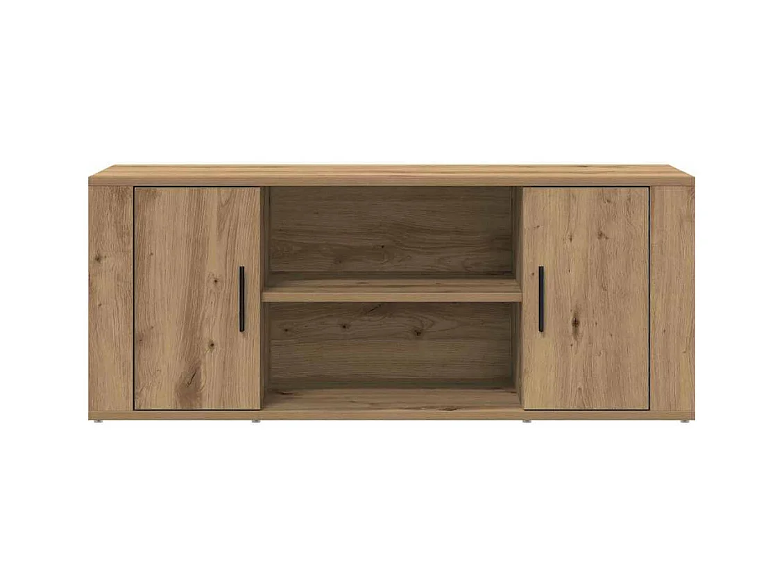 TV-kast artisanaal eikenkleurig 100 x 35 x 40 cm Bewerkt hout
