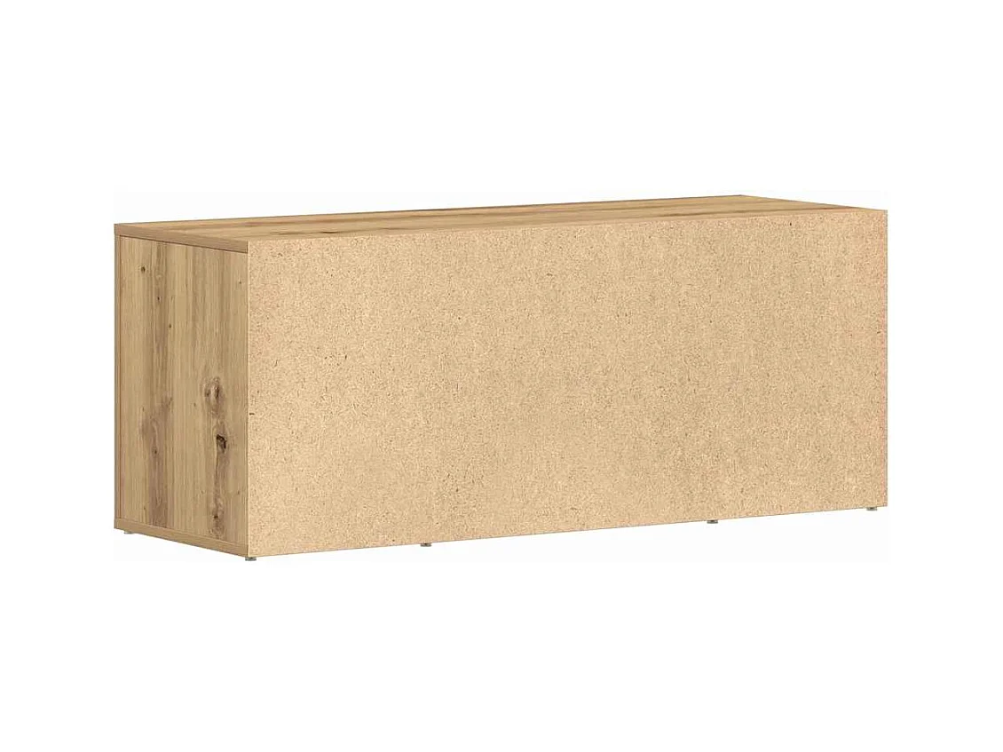 TV-kast artisanaal eikenkleurig 100 x 35 x 40 cm Bewerkt hout