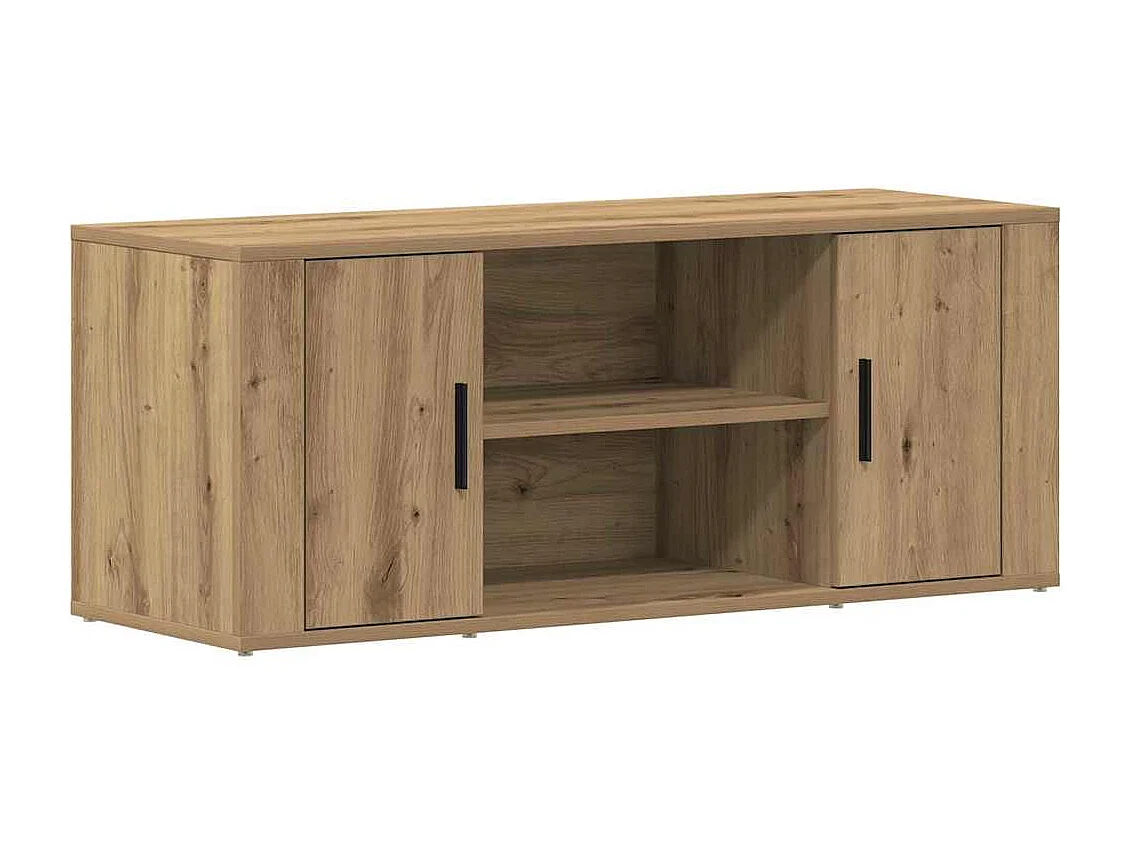 Meuble TV chêne artisanal 100 x 35 x 40 cm Bois d'ingénierie