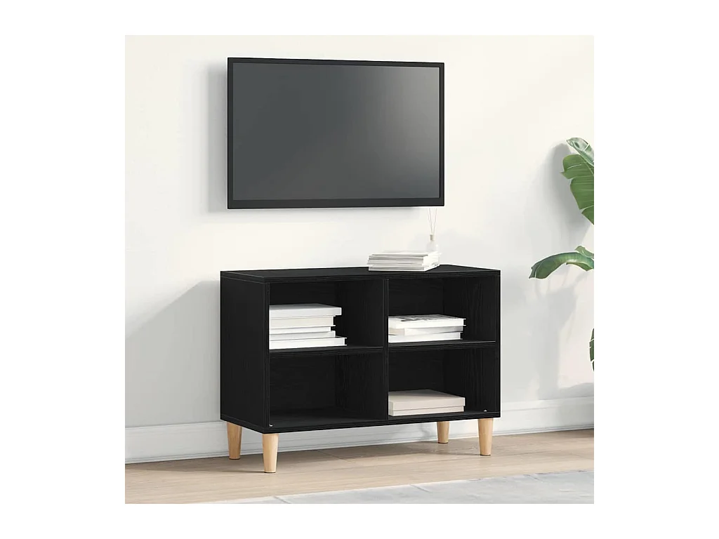 Meuble TV Noir 69.5 x 30 x 50 cm Bois d'ingénierie