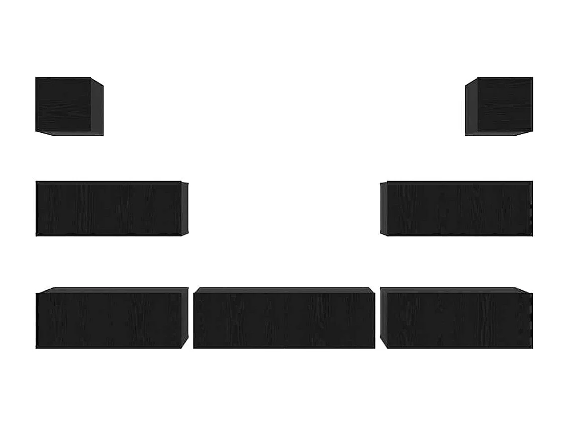 Conjunto de Gabinetes de TV 7 pcs Roble negro 100 x 30 x 30 cm