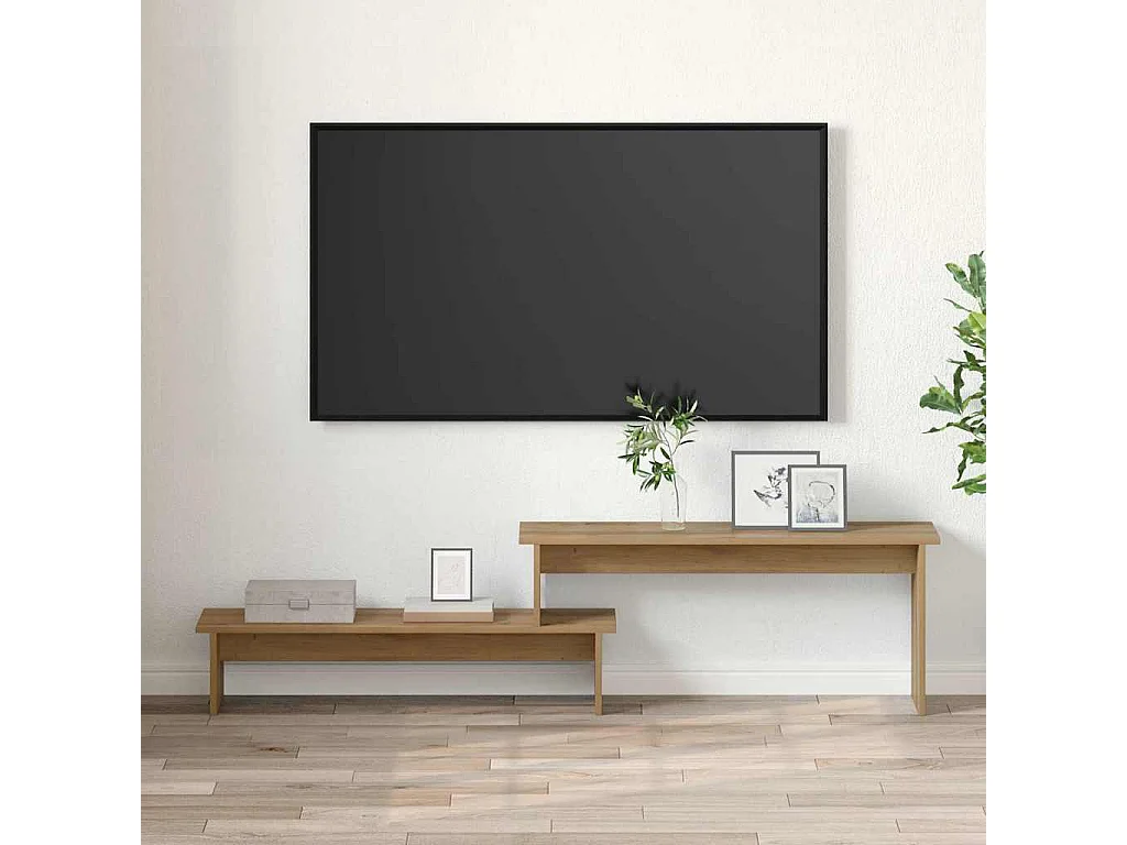 Meuble TV chêne artisanal 180 x 30 x 43 cm Bois d'ingénierie