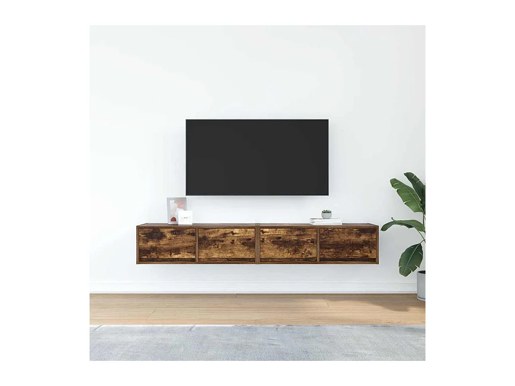 Muebles de TV 2 uds madera ingeniería color roble 80x31x25,5 cm