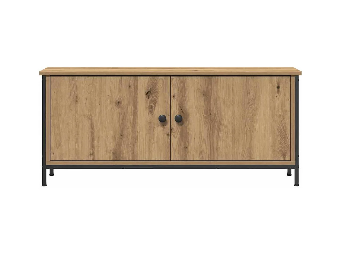 Meuble TV chêne artisanal 100 x 35 x 45 cm Bois d'ingénierie