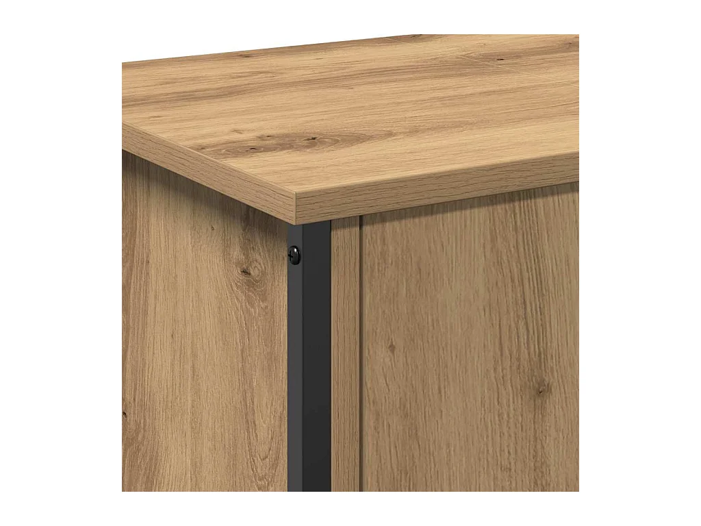 Meuble TV chêne artisanal 100 x 35 x 45 cm Bois d'ingénierie