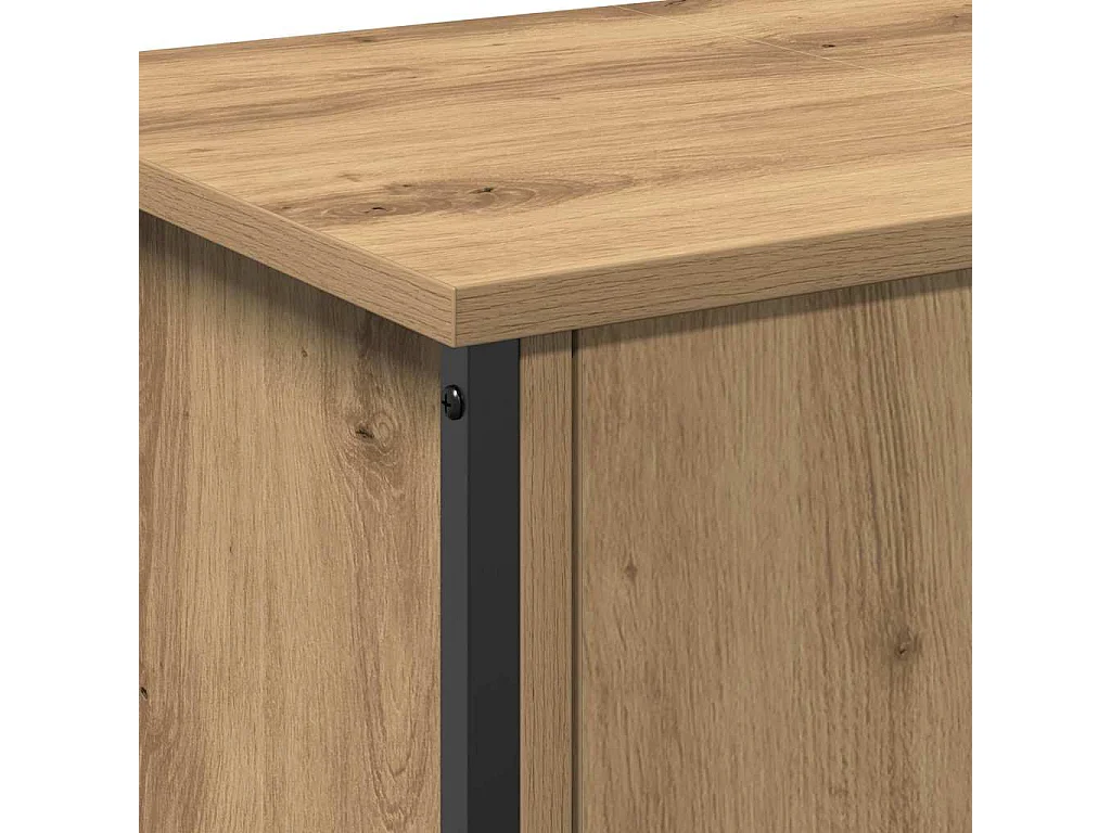 Meuble TV chêne artisanal 100 x 35 x 45 cm Bois d'ingénierie