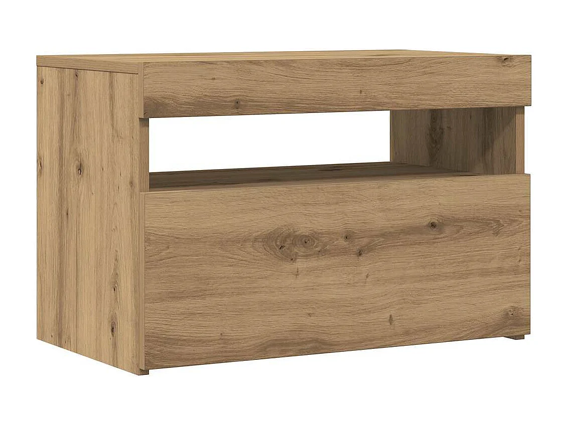 Meubles TV avec lumières LED 2 pièces chêne artisanal