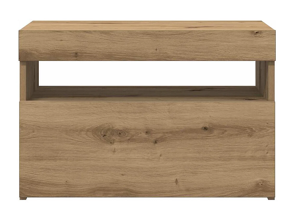 Meubles TV avec lumières LED 2 pièces chêne artisanal