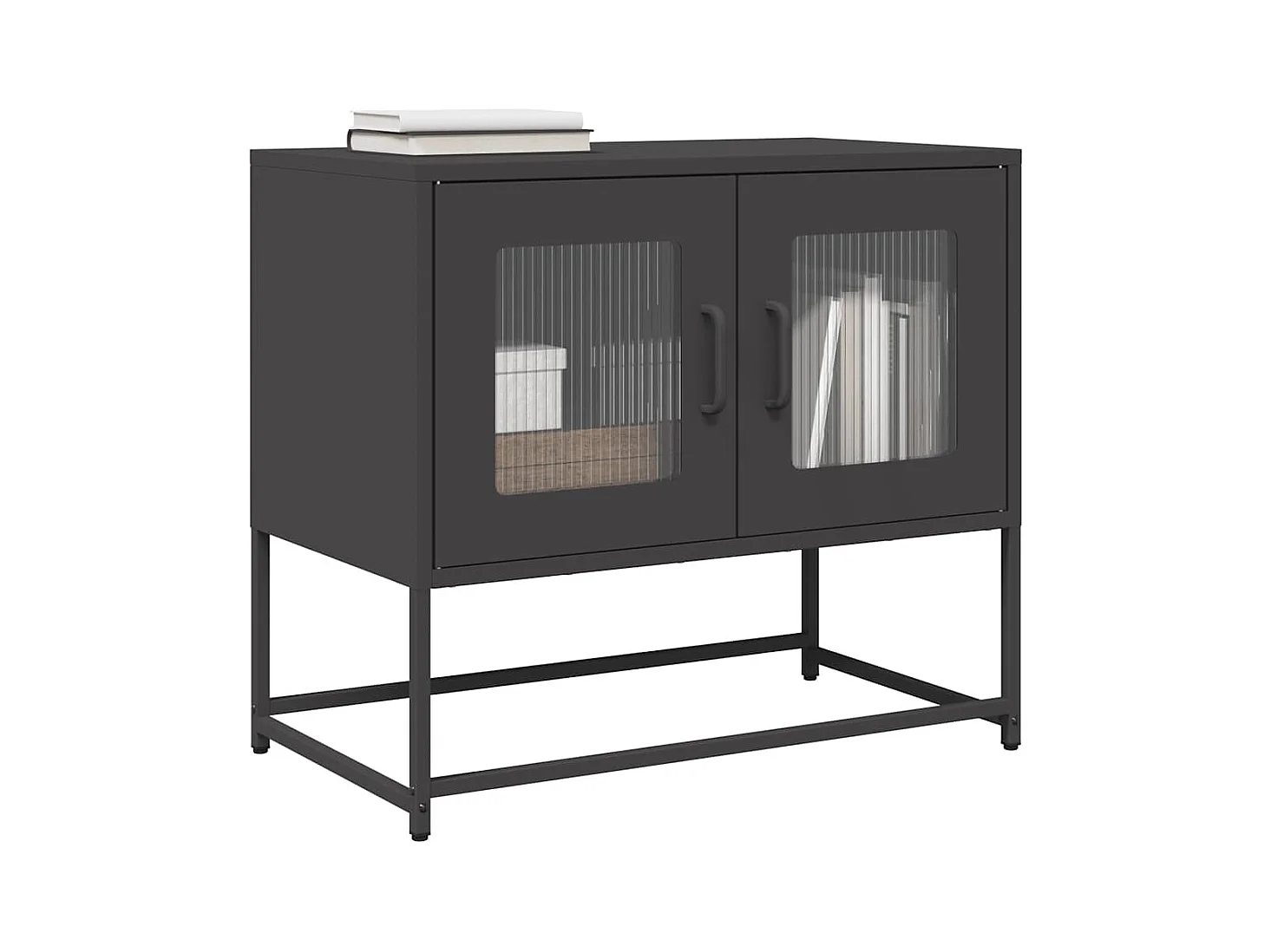 Mueble para TV acero laminado en frío negro 68x39x60,5 cm