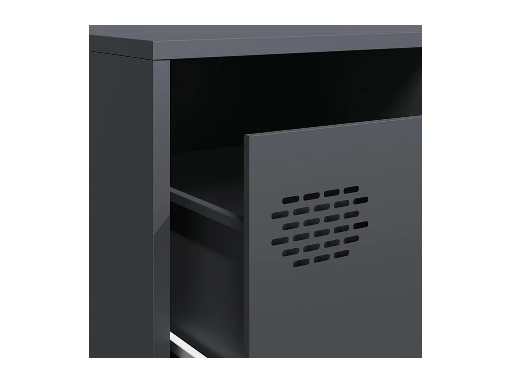 Meuble TV anthracite 202x39x43,5 cm acier laminé à froid