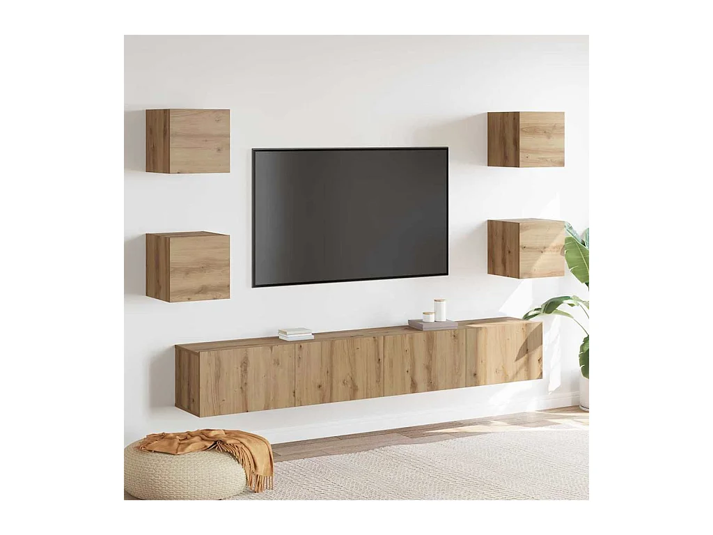 Gabinete para TV 6 peças Castanho 200 x 30 x 30 cm