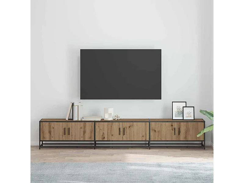 Meuble TV chêne artisanal 240 x 35 x 41 cm Bois d'ingénierie