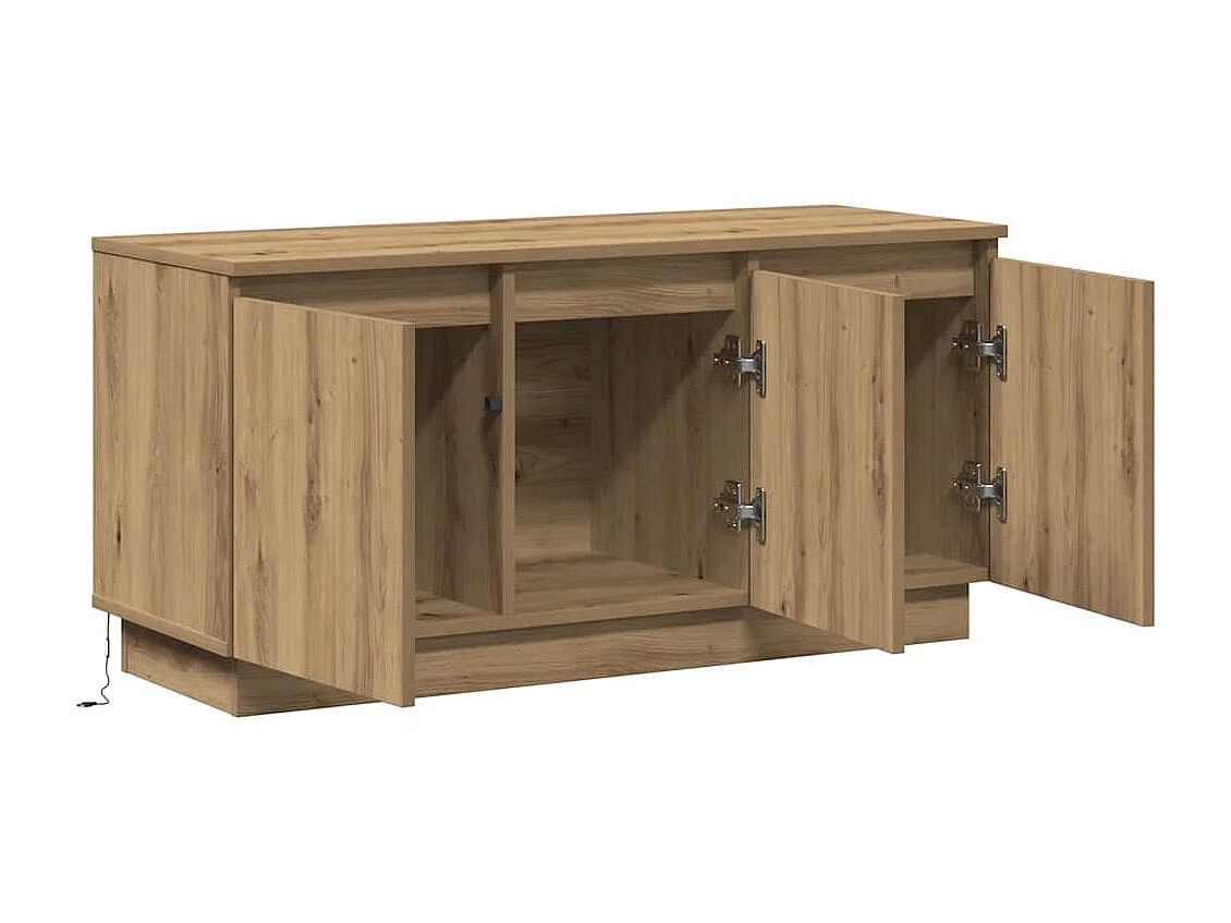 TV-kast met LED artisanaal eikenkleurig 100 x 38 x 49 cm