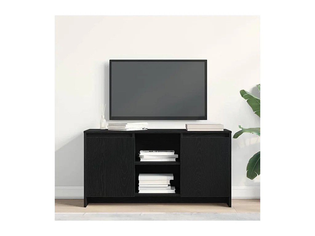 Meuble TV Noir 102 x 37.5 x 52.5 cm Bois d'ingénierie
