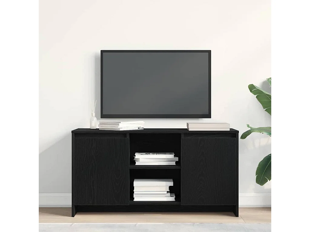 TV Stand Zwart 102 x 37.5 x 52.5 cm Bewerkt hout