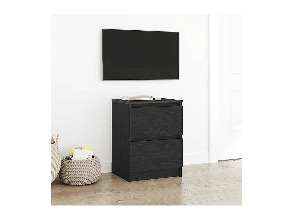 Mueble de TV de madera de ingeniería negro 40x35x54 cm