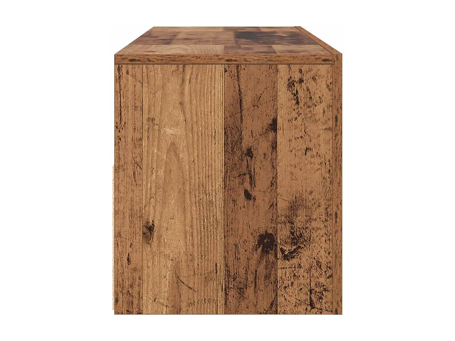 Meuble TV avec lumières LED vieux bois bois d'ingénierie