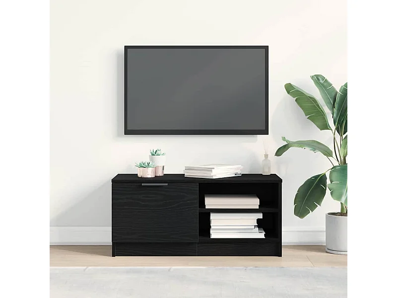 Meuble TV Noir 80 x 35 x 36.5 cm Bois d'ingénierie