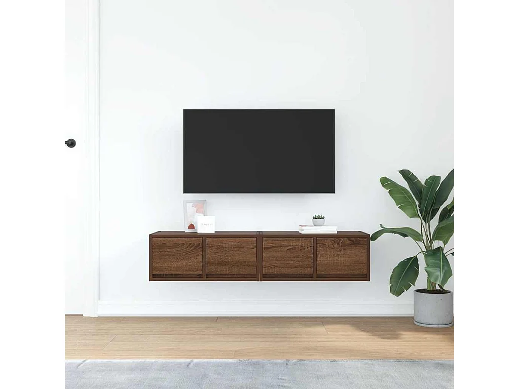 Muebles de TV 2uds Roble marrón 60x31x25,5 cm Madera ingeniería