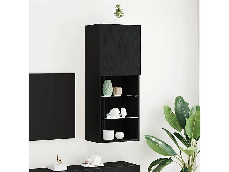 Gabinete de TV Roble Negro 40.5 x 30 x 102 cm