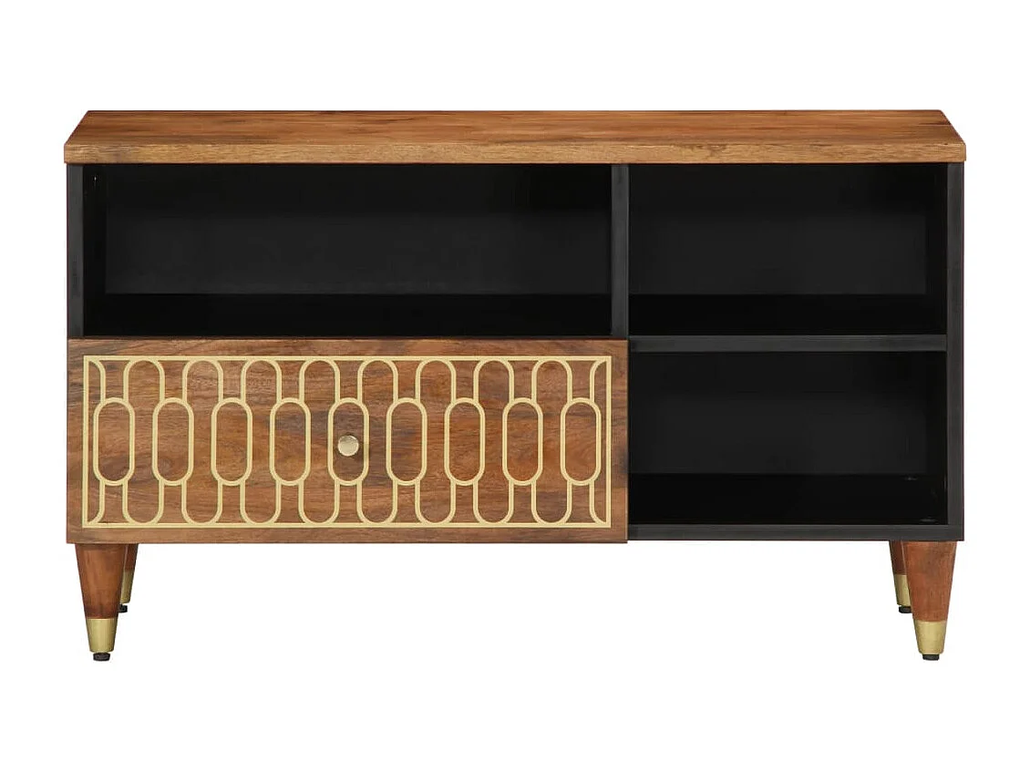 Meuble TV 80x33x46 cm bois massif de manguier