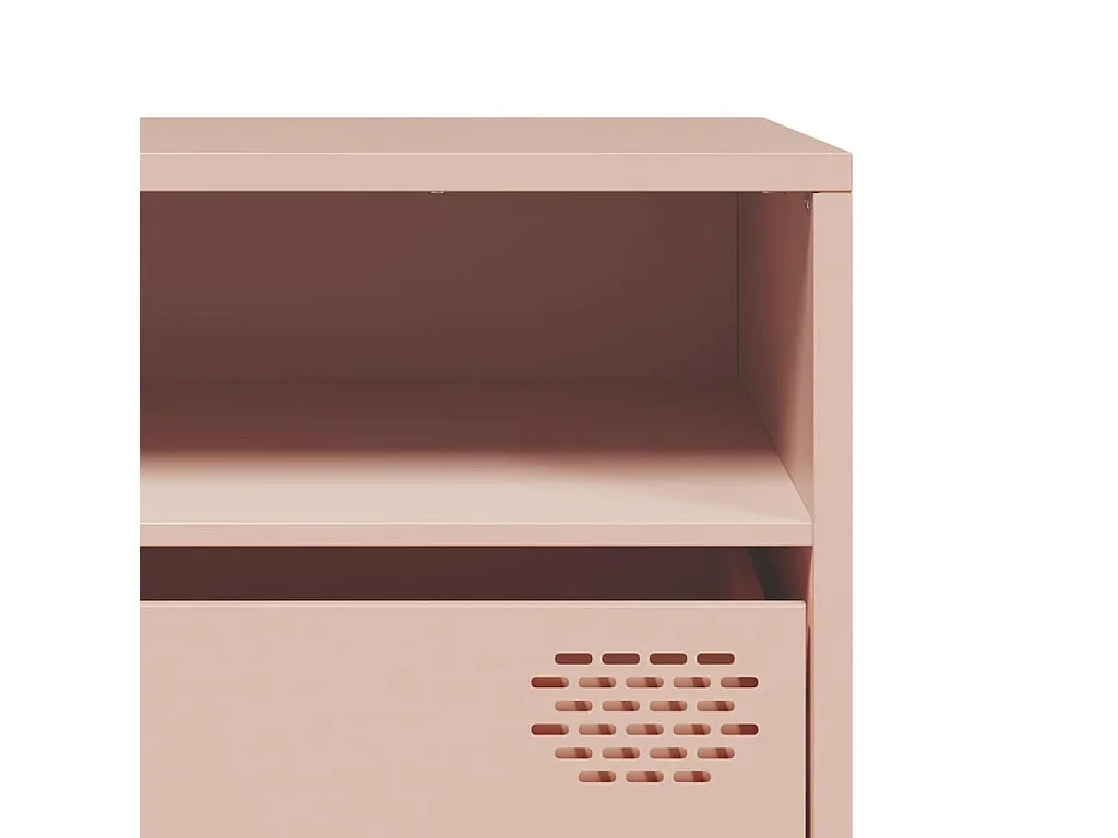 Meuble TV rose 202x39x43,5 cm acier laminé à froid