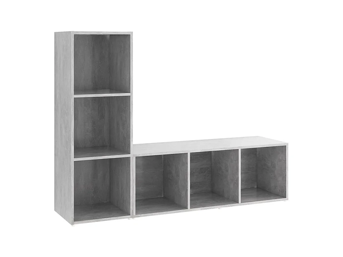 Meubles TV 2 pièces Gris béton 107x35x37 cm Bois d'ingénierie