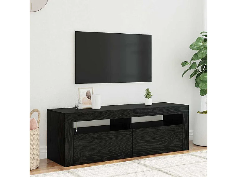 Meuble TV Noir 120 x 35 x 40 cm Bois d'ingénierie