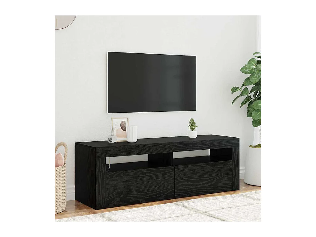 Meuble TV Noir 120 x 35 x 40 cm Bois d'ingénierie