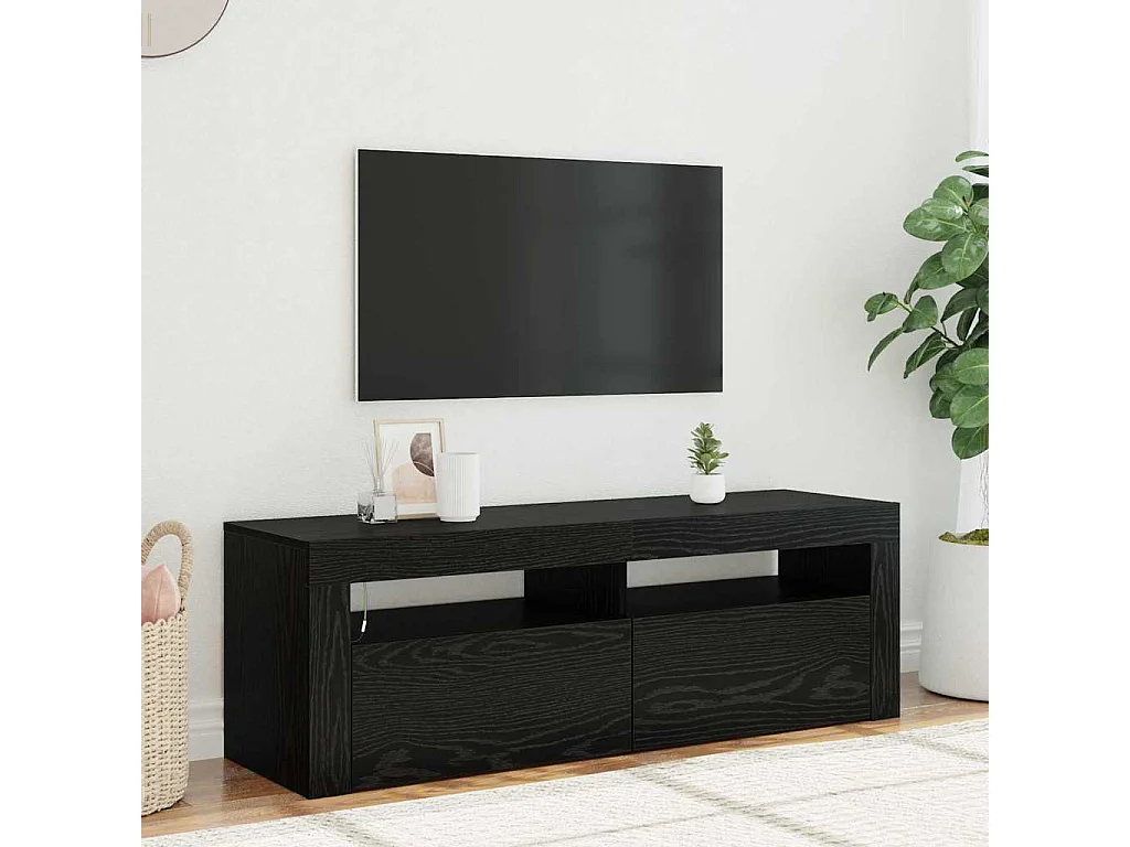 Meuble TV Noir 120 x 35 x 40 cm Bois d'ingénierie