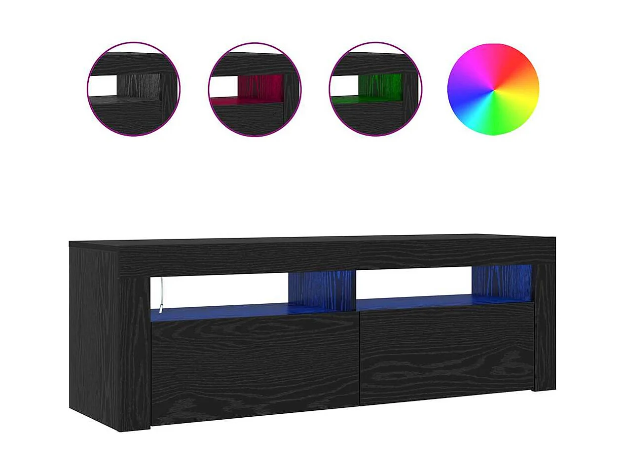 Meuble TV Noir 120 x 35 x 40 cm Bois d'ingénierie