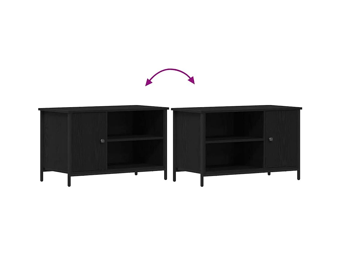 Meuble TV Chêne noir 80 x 40 x 50 cm Bois d'ingénierie