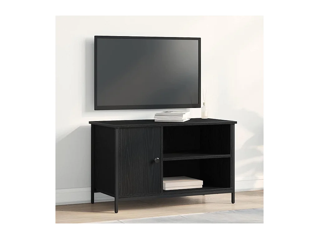 Gabinete para TV Carvalho preto 80 x 40 x 50 cm