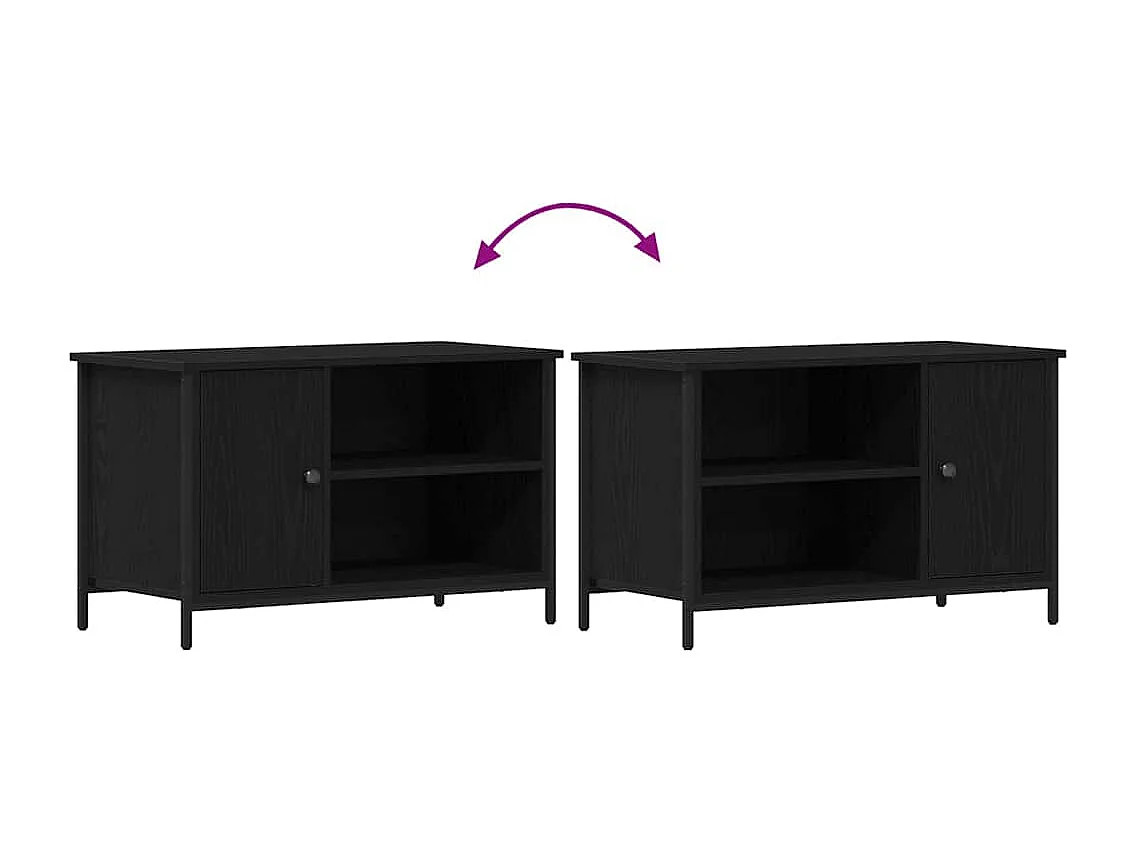 Meuble TV Chêne noir 80 x 40 x 50 cm Bois d'ingénierie