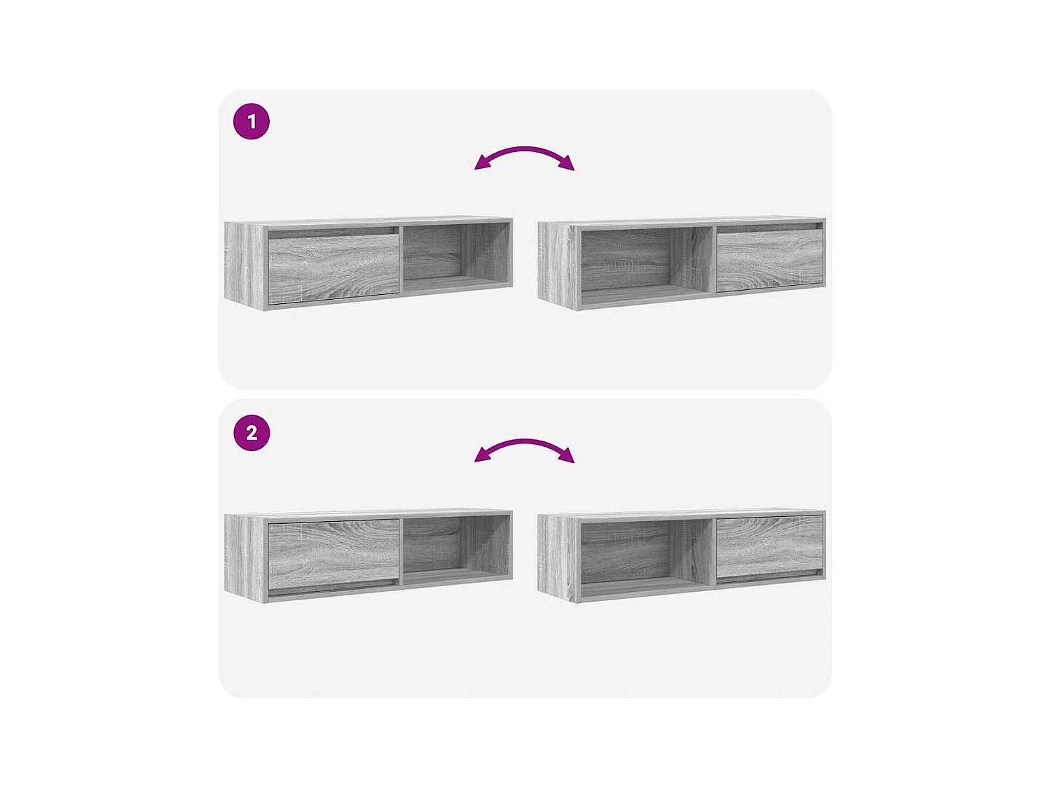 Meubles TV 2 pièces sonoma gris 100x31x25,5 cm bois d'ingénierie