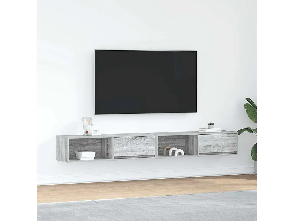 Meubles TV 2 pièces sonoma gris 100x31x25,5 cm bois d'ingénierie