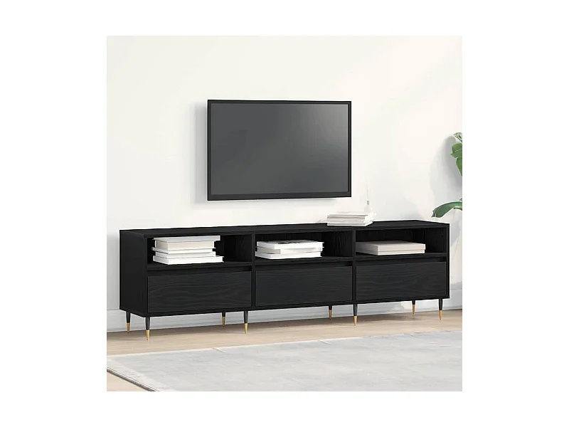 Meuble TV Chêne noir 150 x 30 x 44.5 cm Bois d'ingénierie