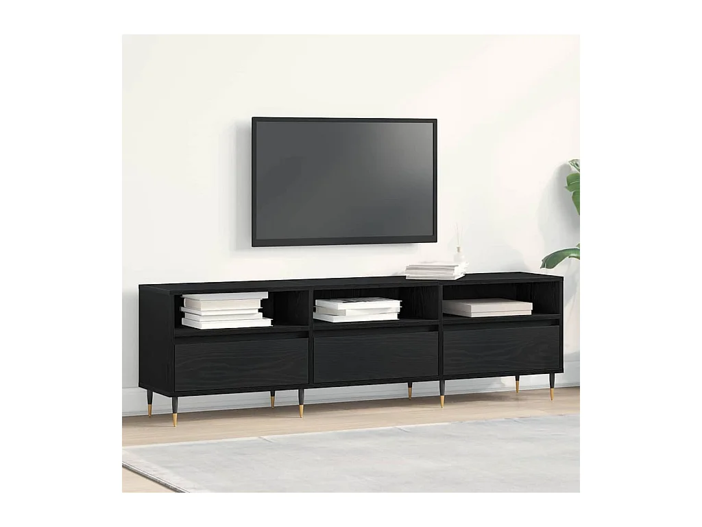 Gabinete para TV Carvalho preto 150 x 30 x 44.5 cm