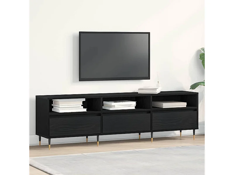 Meuble TV Chêne noir 150 x 30 x 44.5 cm Bois d'ingénierie