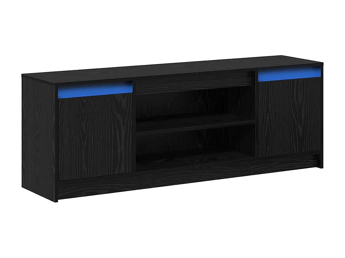 Meuble TV Noir 139,5 x 34 x 50 cm Bois d'ingénierie