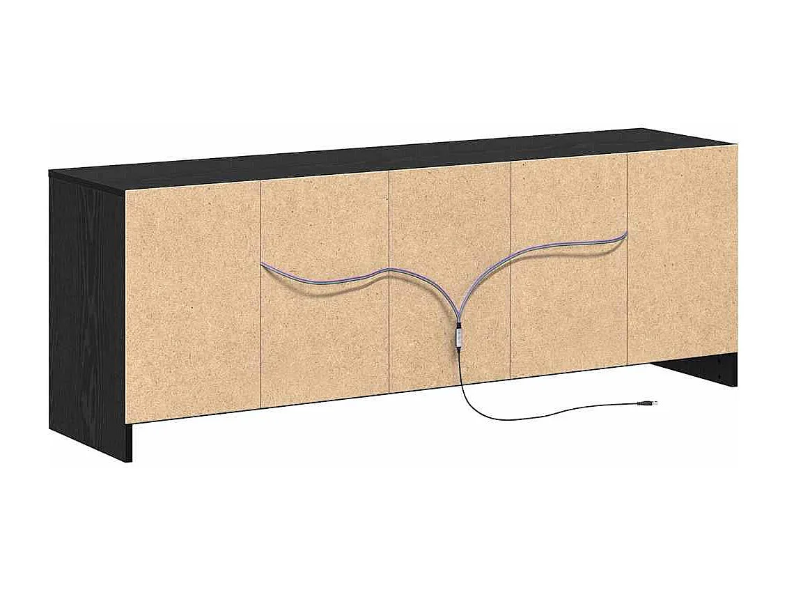 Meuble TV Noir 139,5 x 34 x 50 cm Bois d'ingénierie