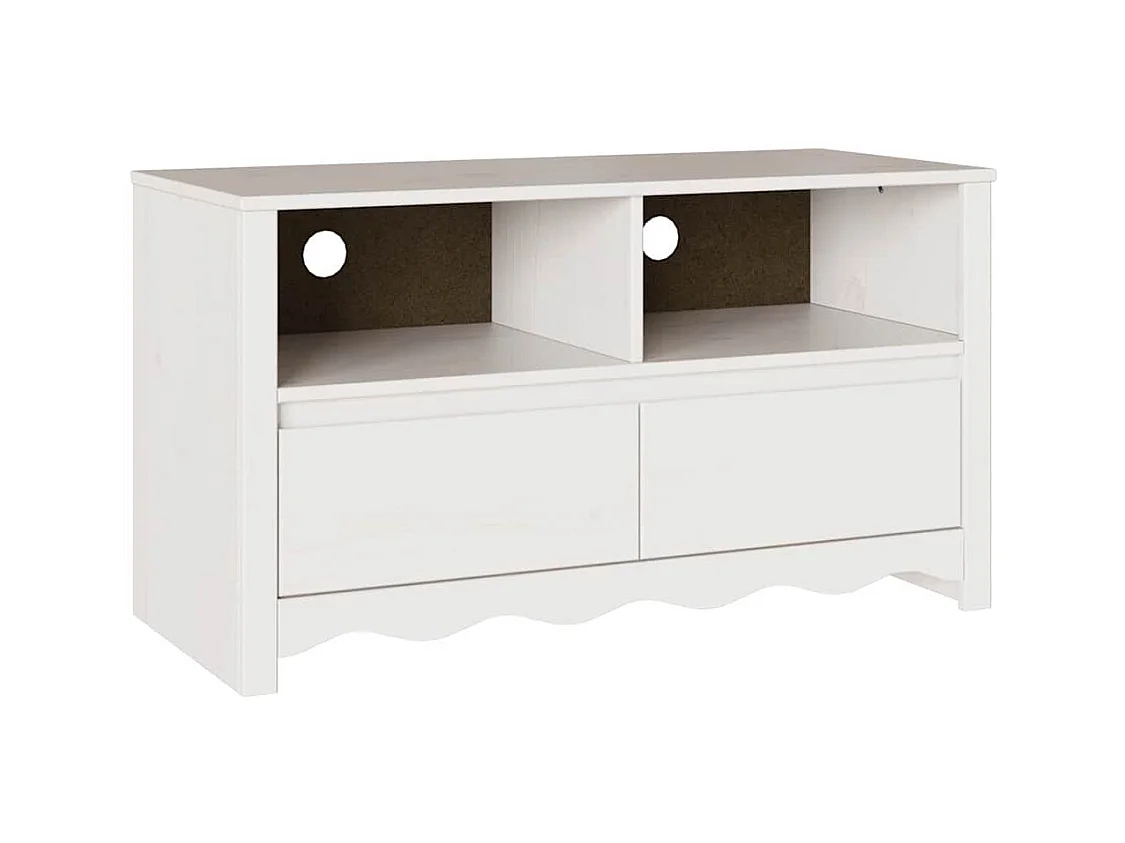 Meuble TV Drammen Blanc 99 x 43 x 55 cm Bois de pin massif