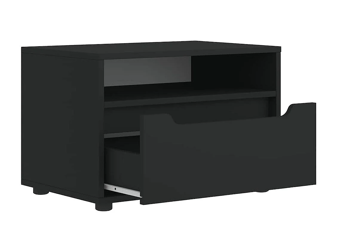 Meuble TV VISNES noir 60x40x38 cm bois d'ingénierie