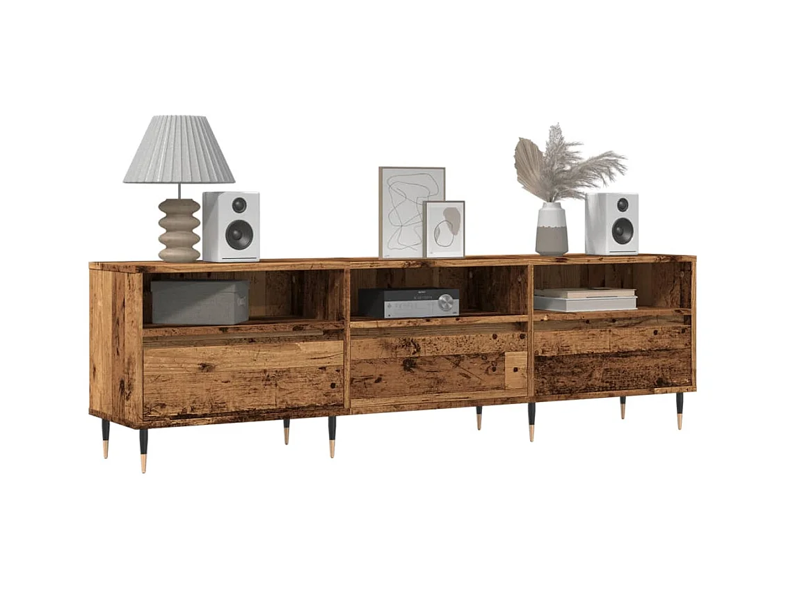 Meuble TV vieux bois 150x30x44,5 cm bois d'ingénierie