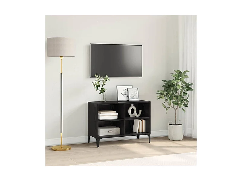 Meuble TV Noir 69.5 x 30 x 50 cm Bois d'ingénierie