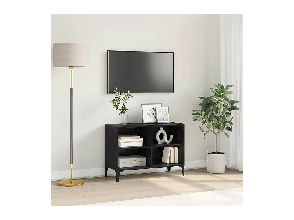 Meuble TV Noir 69.5 x 30 x 50 cm Bois d'ingénierie