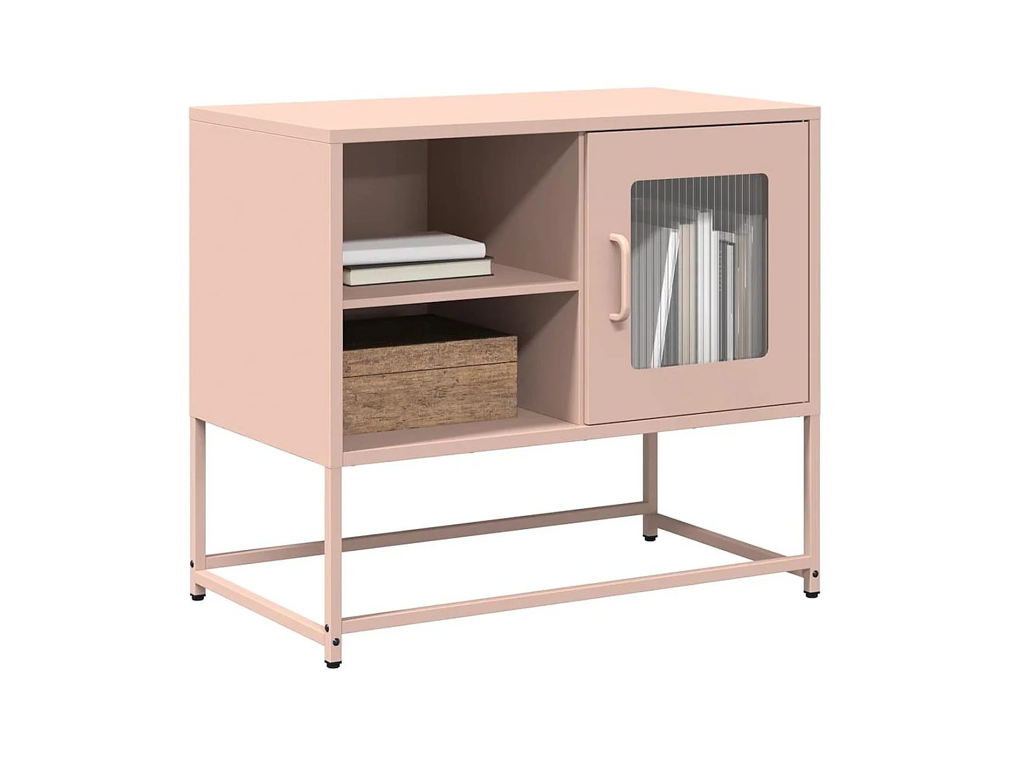 Mueble para TV de acero rosa 68x39x60,5 cm