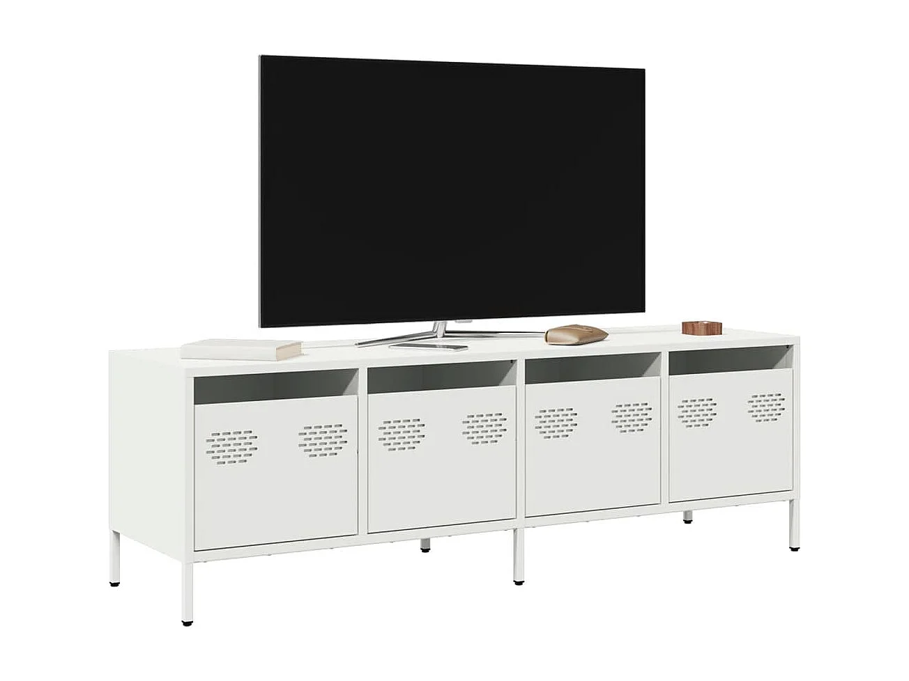 Mueble para TV acero laminado en frío blanco 135x39x43,5 cm